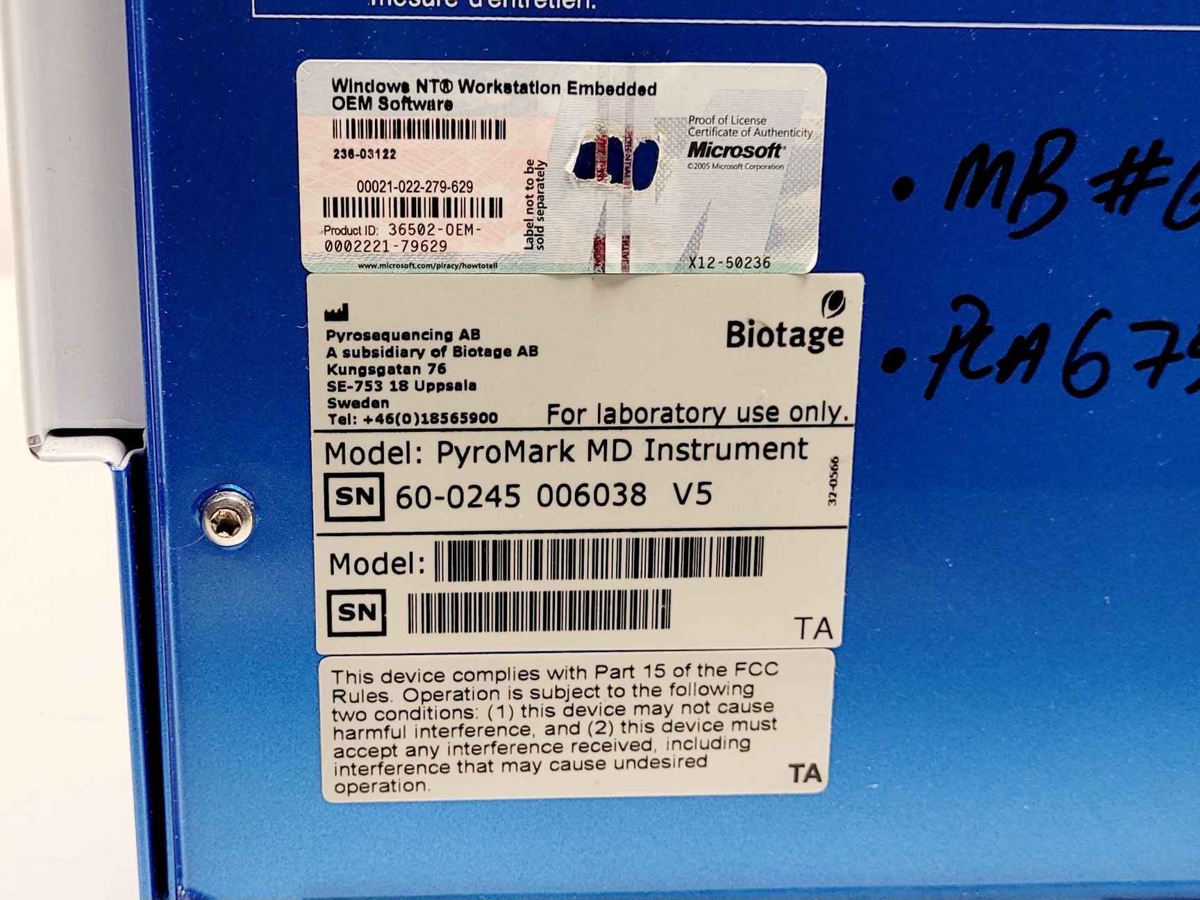 Image of Biotage PyroMark MD Instrument Pyrosequencing System w/ Accessories