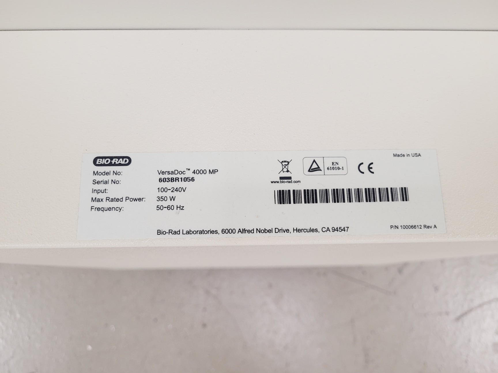 Image of BioRad VersaDoc 4000MP Imaging System Lab