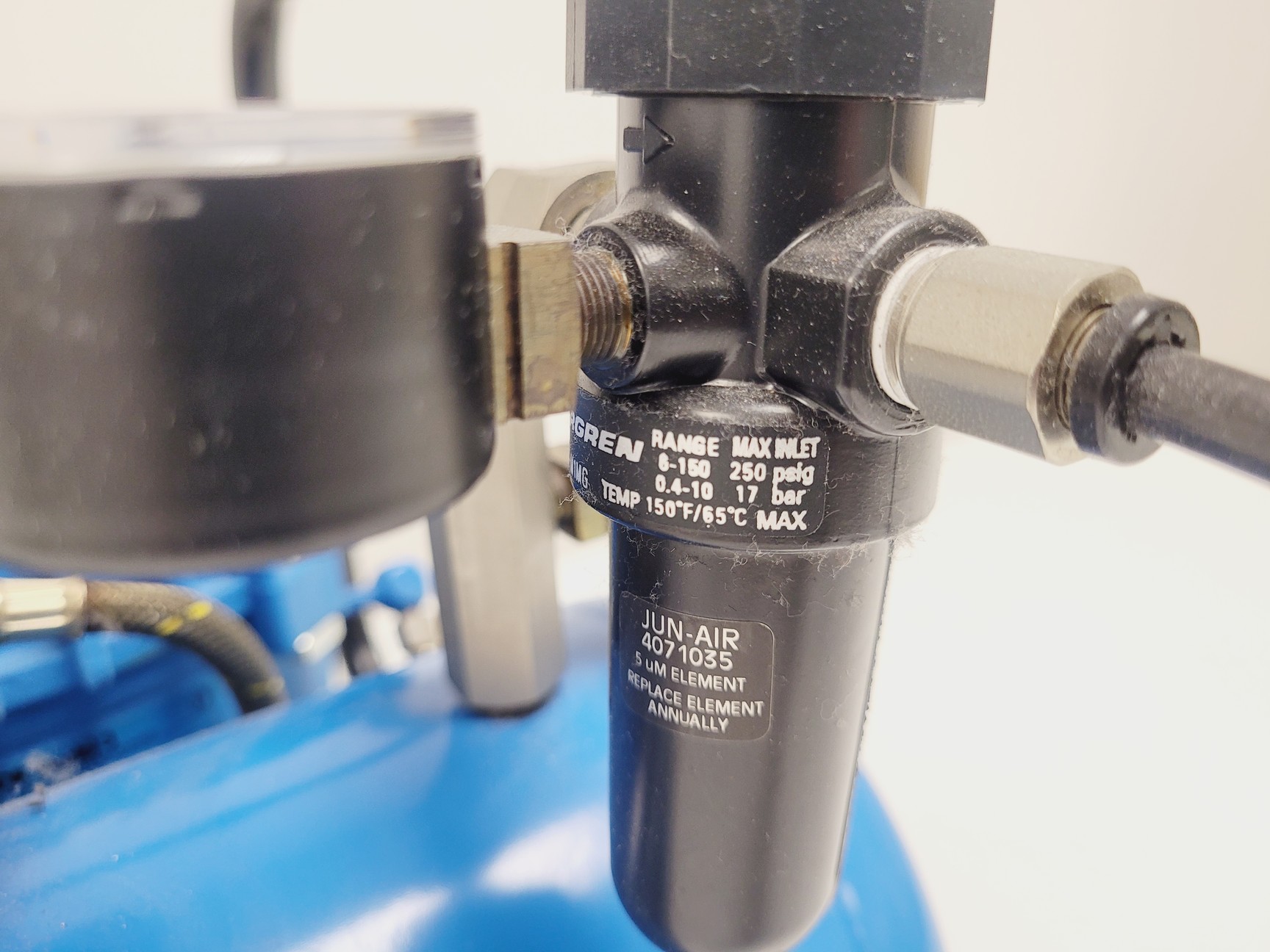 Image of TMC Anti-Vibration Table Model 63-530 w/ Jun-air 3-4 Air Compressor