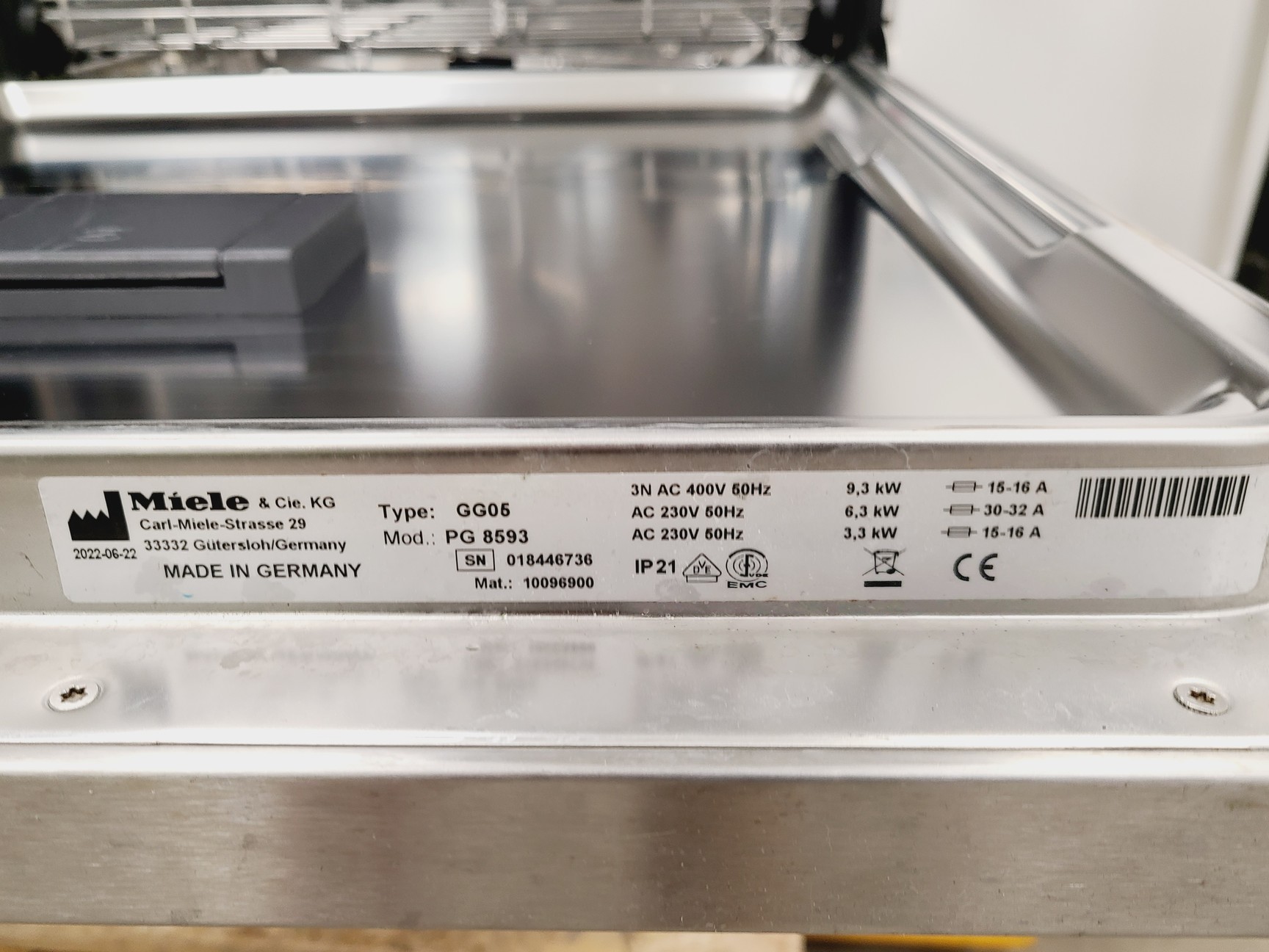 Image of Miele Professional Lab Washer Type GG05 Model PG 8593