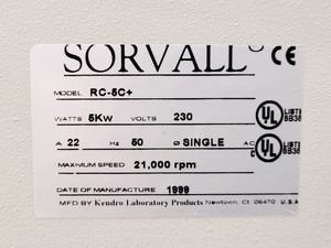 Thumbnail image of Sorvall RC 5C Plus Centrifuge with Sorvall SA-600 Rotor Lab