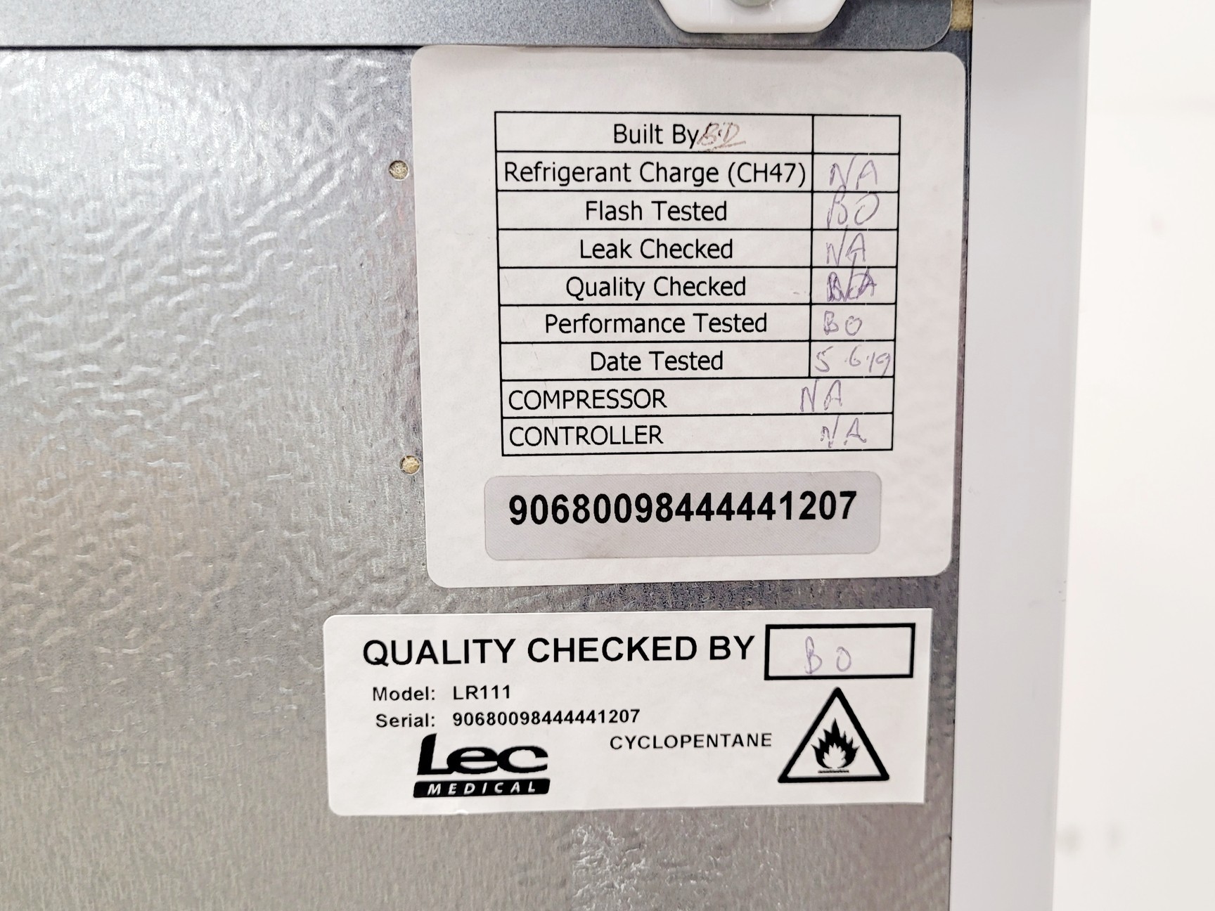 Image of Lec Medical LR111 Laboratory Refrigerator