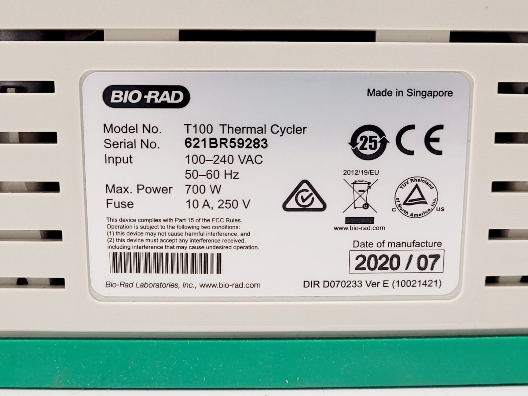 Image of BIO-RAD T100 Thermal Cycler (2020) Lab