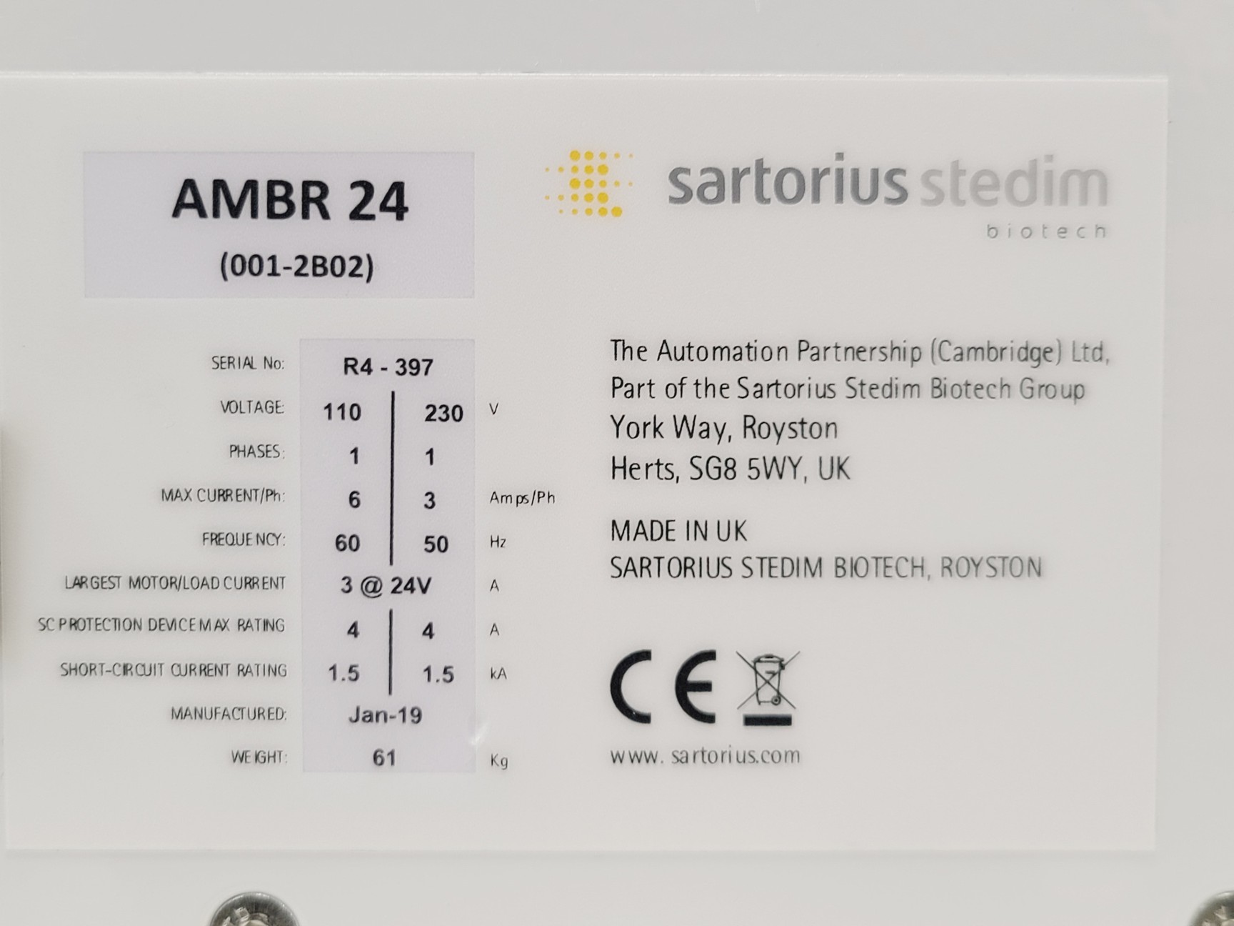Image of Sartorius Stedim Biotech Ambr 15 24 way C Bio-Reactor w/ Analysis Module Lab