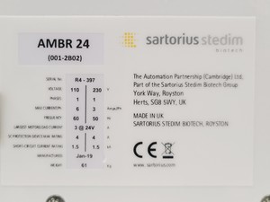 Thumbnail image of Sartorius Stedim Biotech Ambr 15 24 way C Bio-Reactor w/ Analysis Module Lab