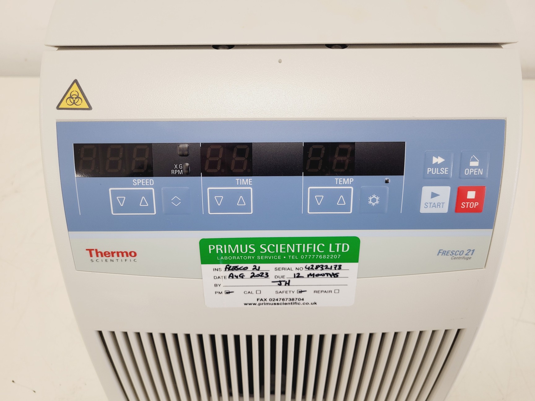 Image of Thermo Scientific Fresco 21 Centrifuge w/ 75003410 Rotor 14800 RPM