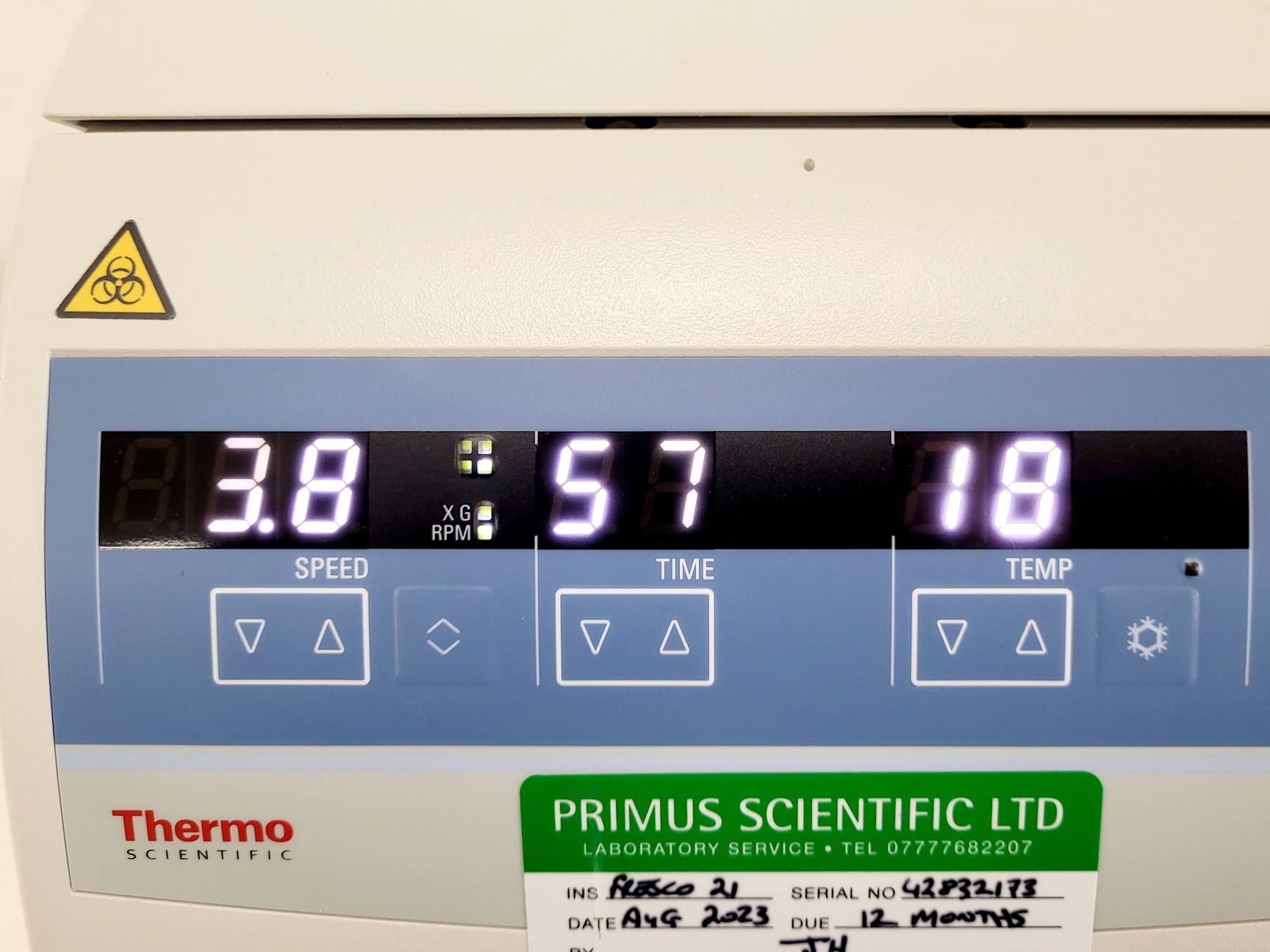 Image of Thermo Scientific Fresco 21 Centrifuge w/ 75003410 Rotor 14800 RPM
