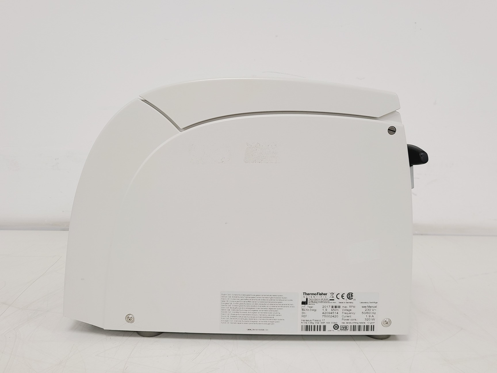 Image of Thermo Scientific Heraeus Fresco 17 Centrifuge w/ 75003410 Rotor 14800RPM