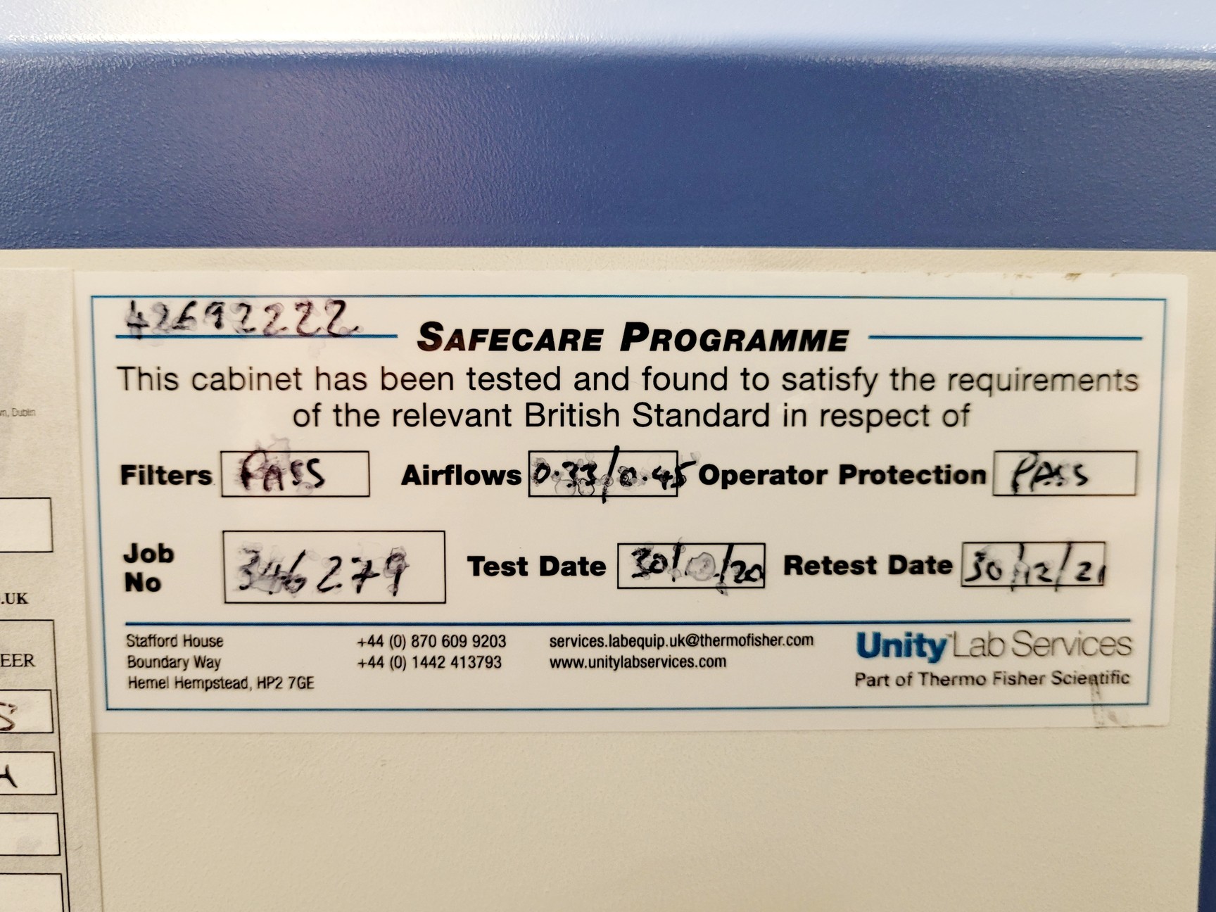 Image of Thermo Scientific Safe 2020 1.5 Safety Cabinet w/ Stand Lab