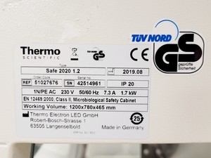 Thumbnail image of Thermo Scientific Safe 2020 1.2 Safety Cabinet w/ Stand Lab