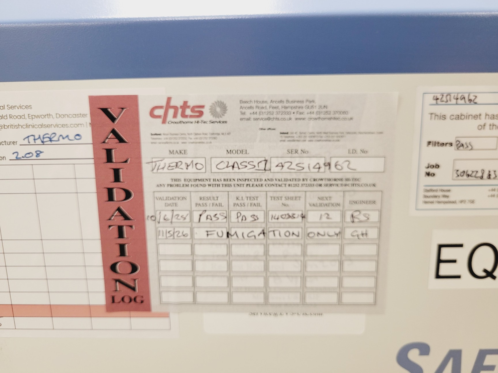 Image of Thermo Scientific Safe 2020 1.2 Safety Cabinet w/ Stand Lab