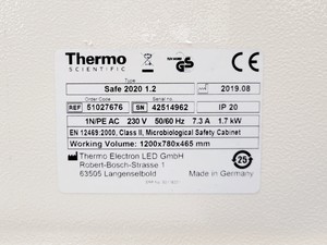 Thumbnail image of Thermo Scientific Safe 2020 1.2 Safety Cabinet w/ Stand Lab