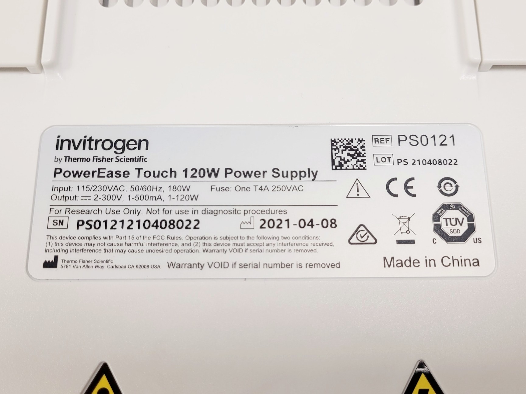 Image of Invitrogen PowerEase Touch 120W Electrophoresis Power Supply (2021) Lab