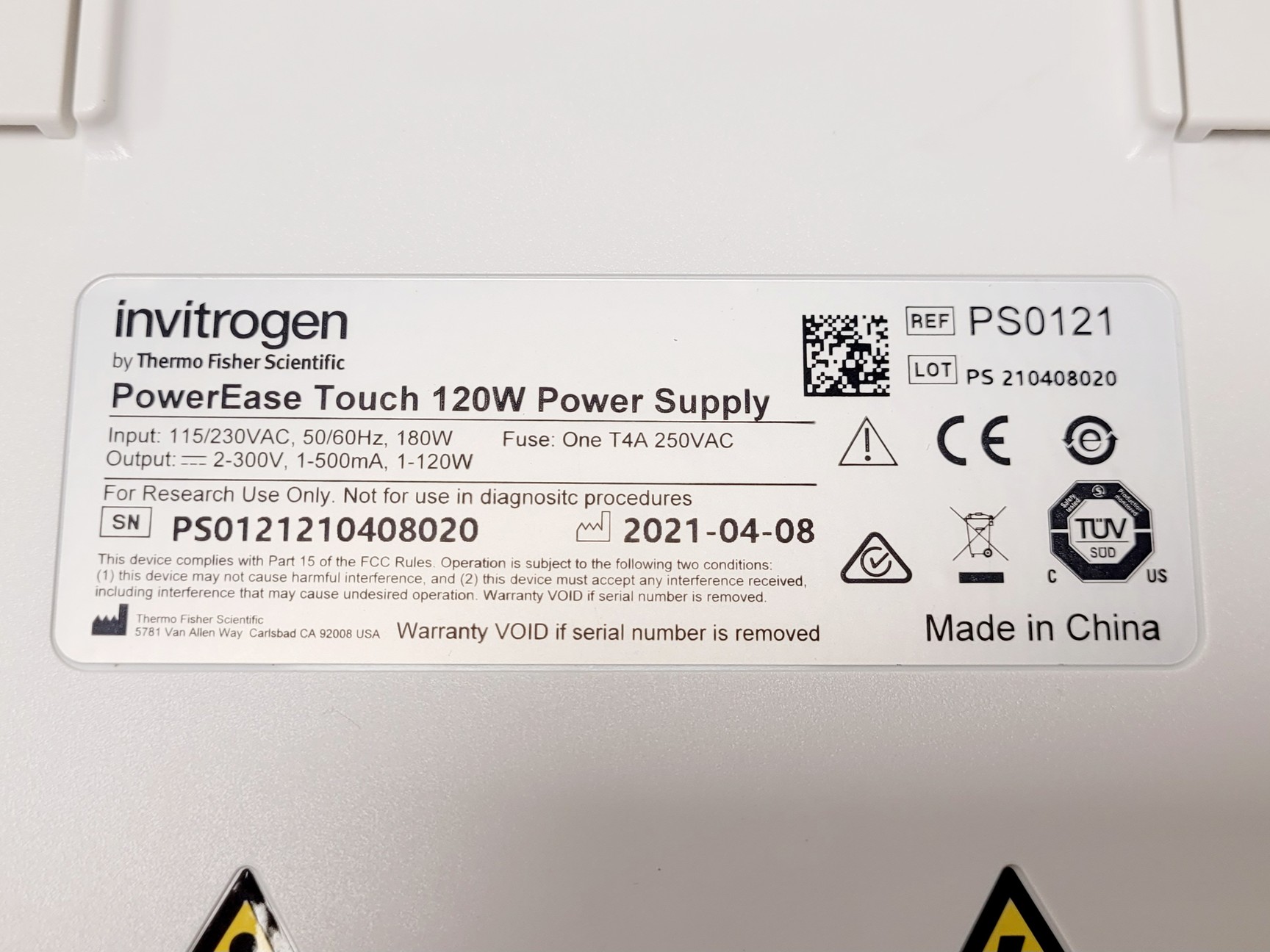 Image of Invitrogen PowerEase Touch 120W Electrophoresis Power Supply (2021)