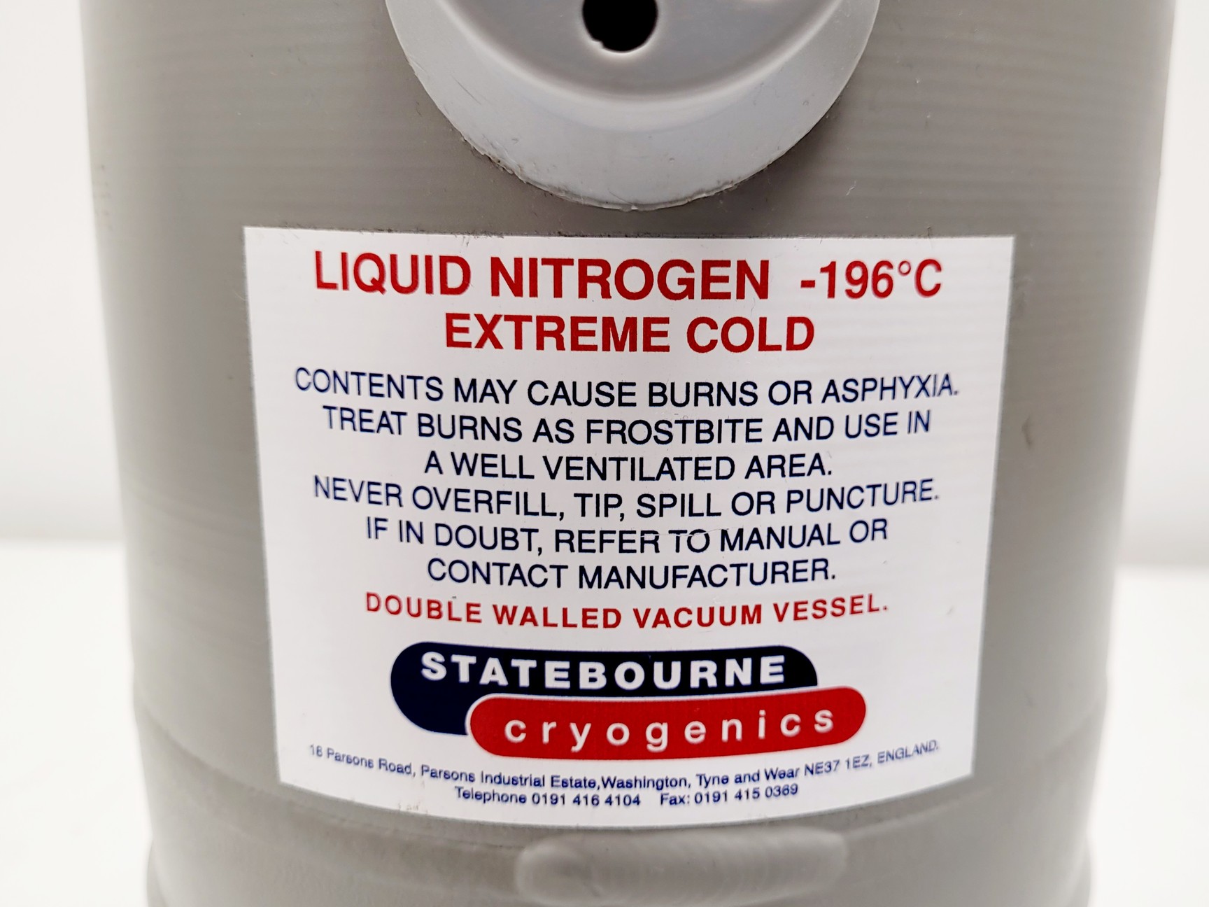 Image of Statebourne Cryolab 2 Liquid Nitrogen Dewar 2L