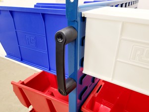 Thumbnail image of Trollied Storage Rack Steel Louvre Panel w/ 19 Containers 