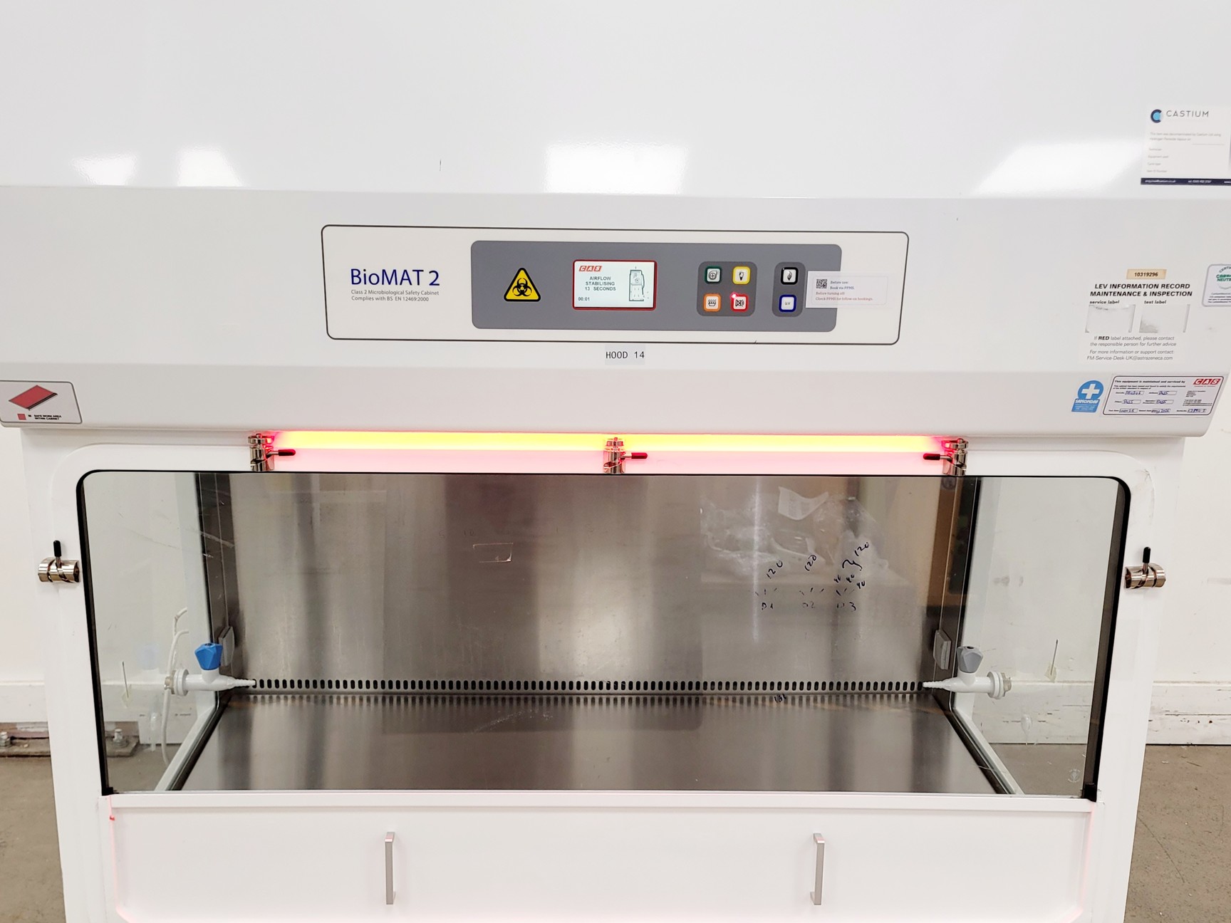 Image of CAS BioMAT 2 1500 Class II Microbiological Safety Cabinet w/ Stand Lab