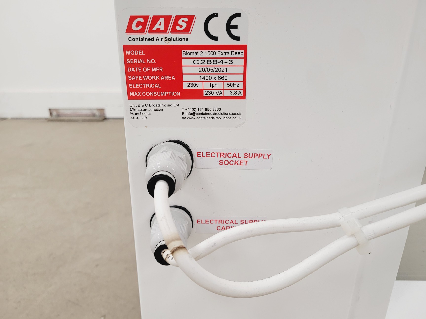 Image of CAS BioMAT 2 1500 Class II Microbiological Safety Cabinet w/ Stand Lab