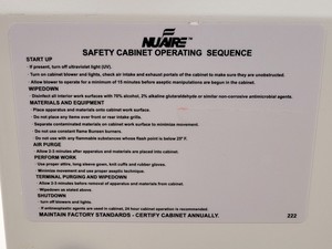 Thumbnail image of Nuaire NU-437-400S Class II Biological Safety Cabinet Lab