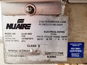 Thumbnail image of Nuaire NU-437-400S Class II Biological Safety Cabinet Lab