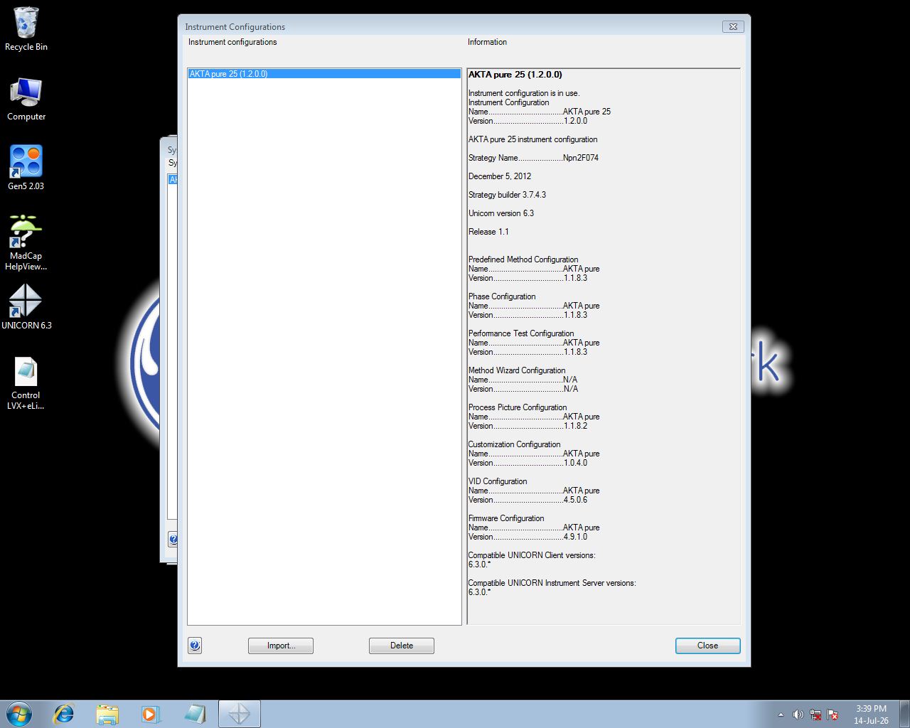 Image of ÄKTA Pure Fast Protein Liquid Chromatography System w/ PC & Software Lab
