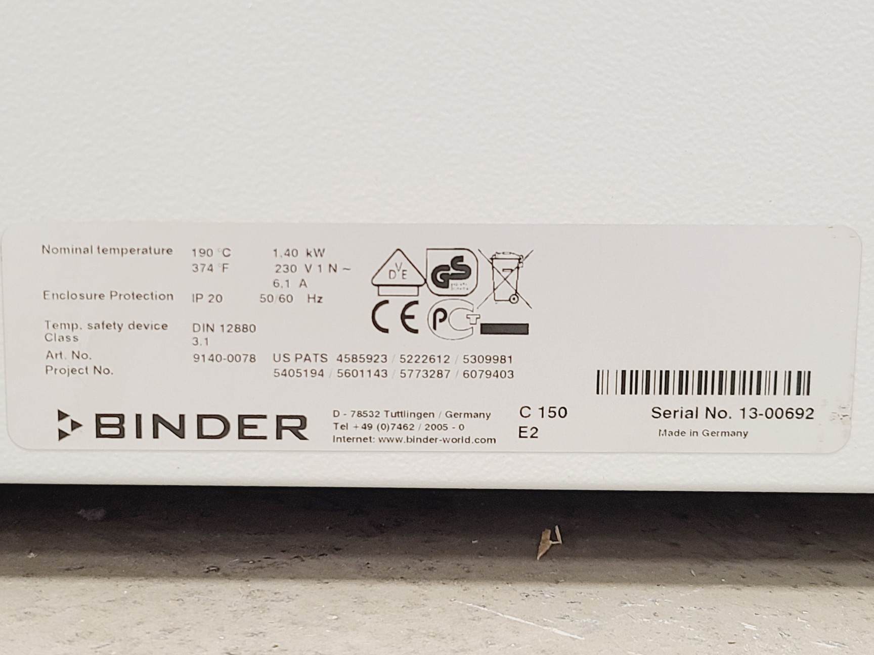 Image of Binder CB150 CO2 Lab Incubator