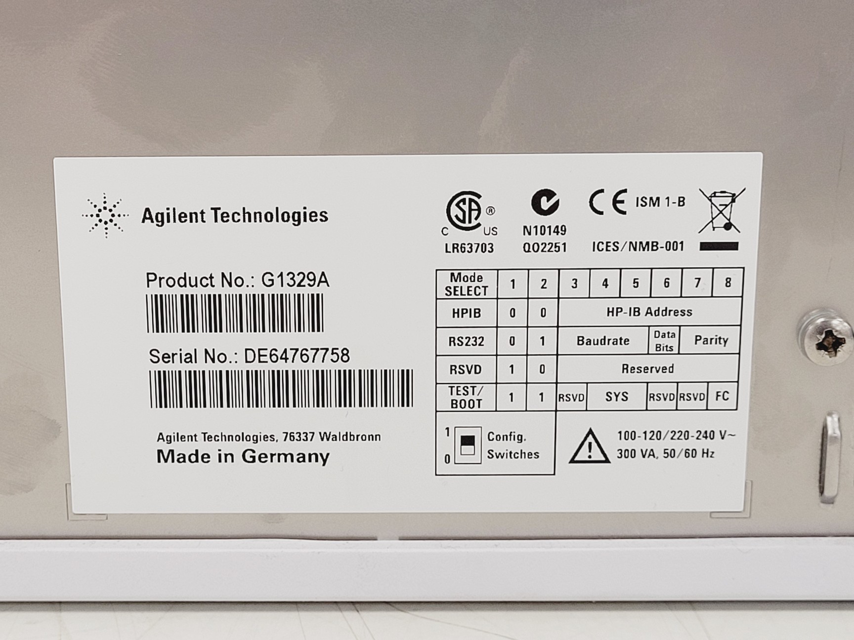 Image of Agilent Series 1200 HPLC System (G1329A, G1316A, G1315D, G1322A, G1312A)
