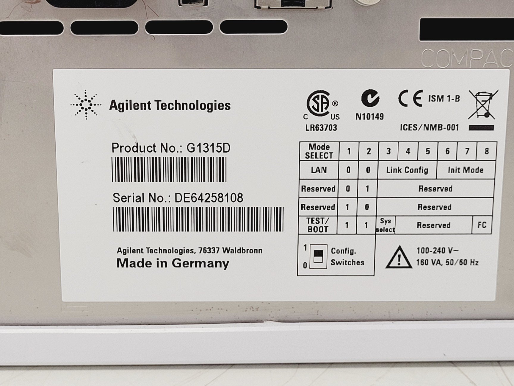 Image of Agilent Series 1200 HPLC System (G1329A, G1316A, G1315D, G1322A, G1312A)