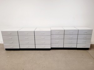 Image of Job lot of 6 x 4-Drawer Underbench Chests of Drawers Lab