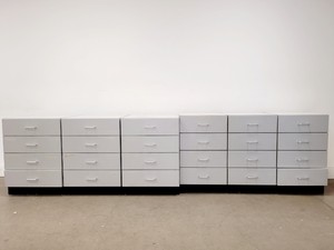 Thumbnail image of Job lot of 6 x 4-Drawer Underbench Chests of Drawers Lab