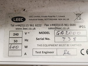 Thumbnail image of LEEC GA2000 Research CO2 Incubator