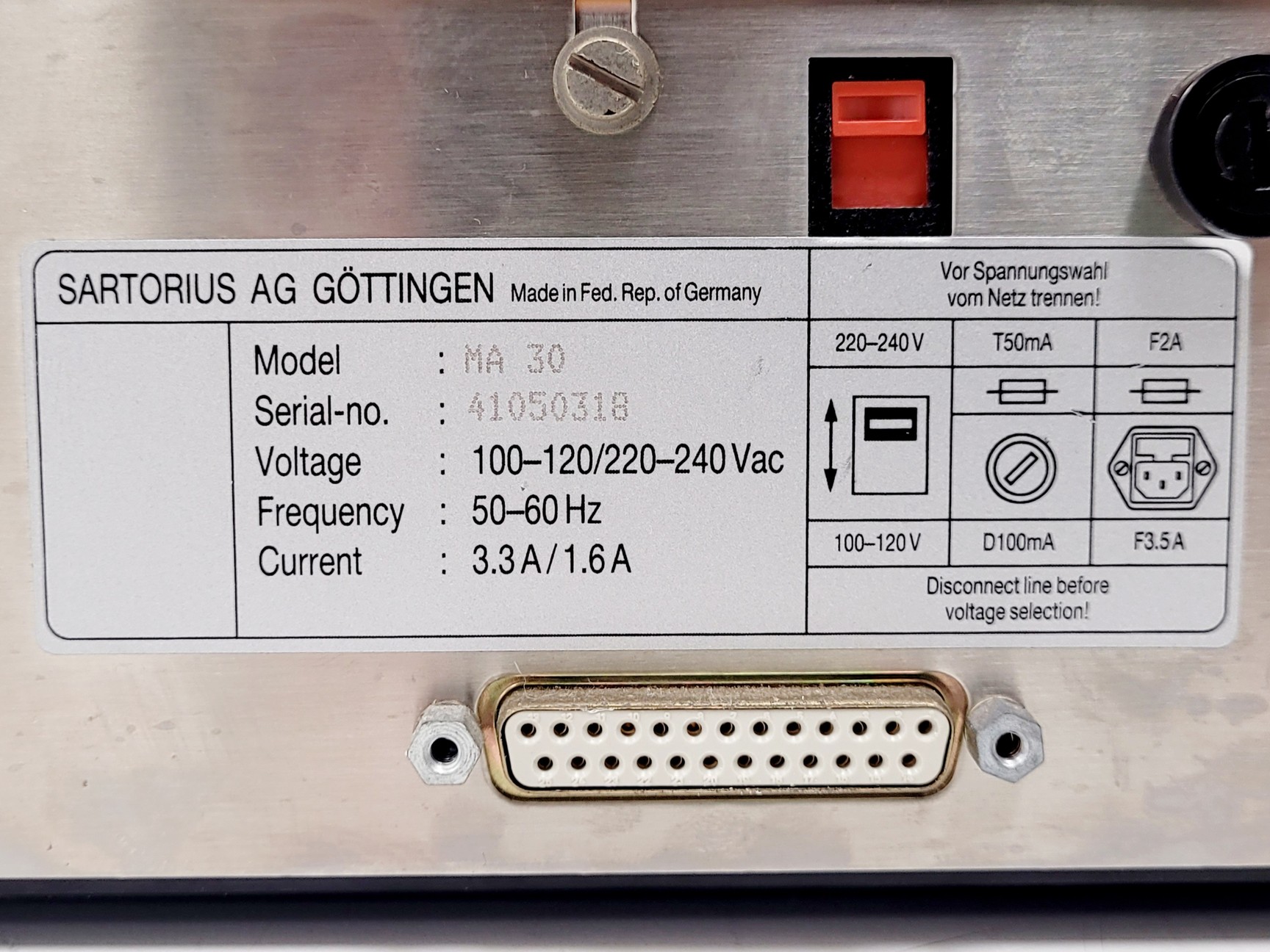 Image of Sartorius MA 30 Moisture Analyzer Lab
