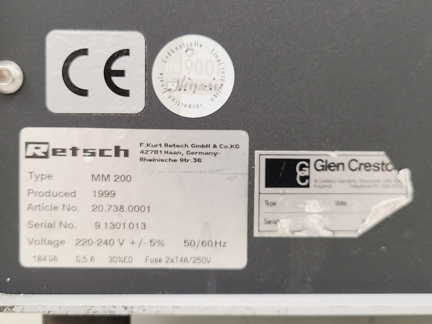 Image of Retsch MM200 Mixer Mill Lab