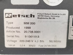 Thumbnail image of Retsch MM200 Mixer Mill Lab