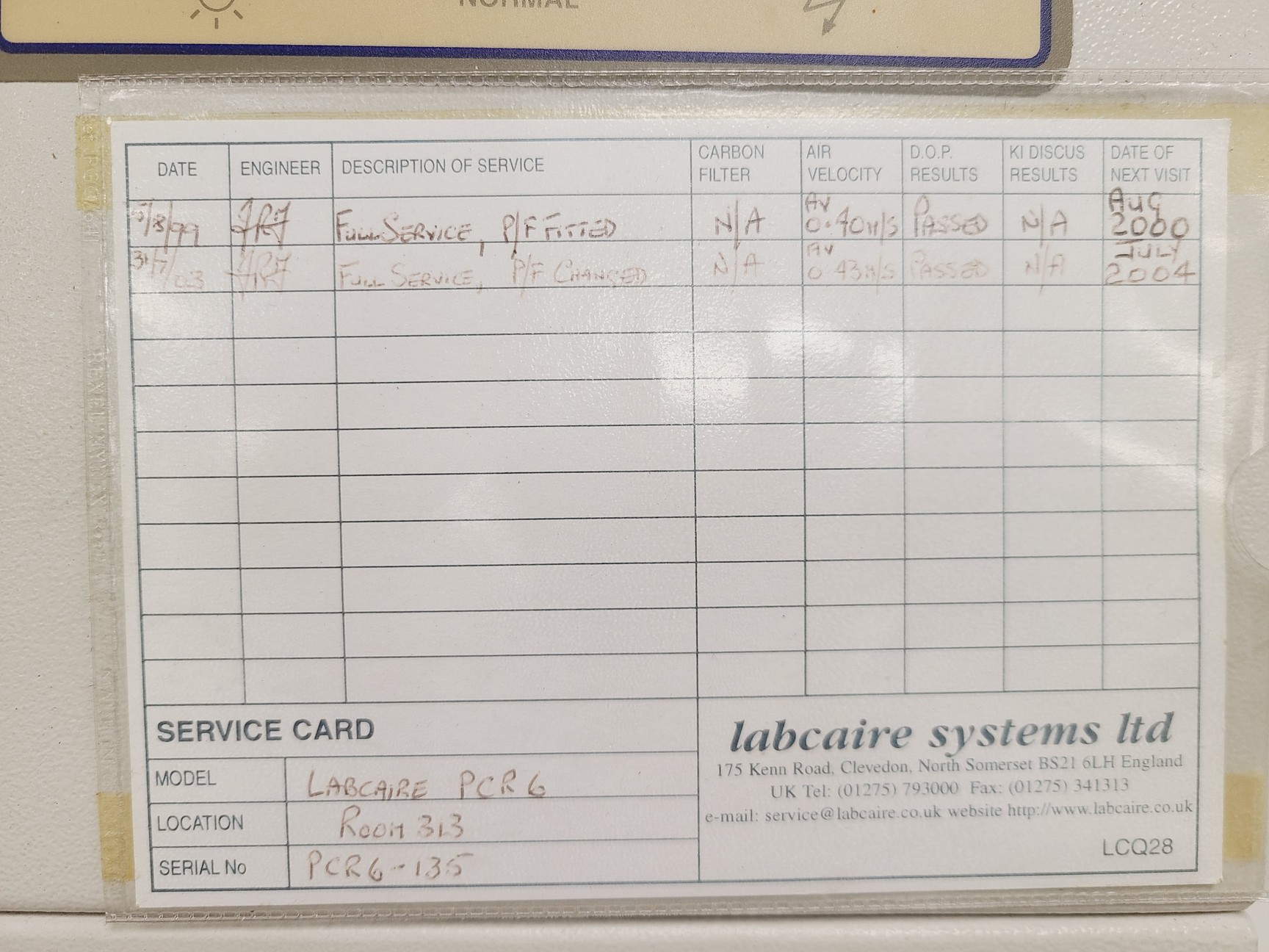 Image of Labcaire Systems PCR 6 Benchtop PCR Workstation UV Lab 