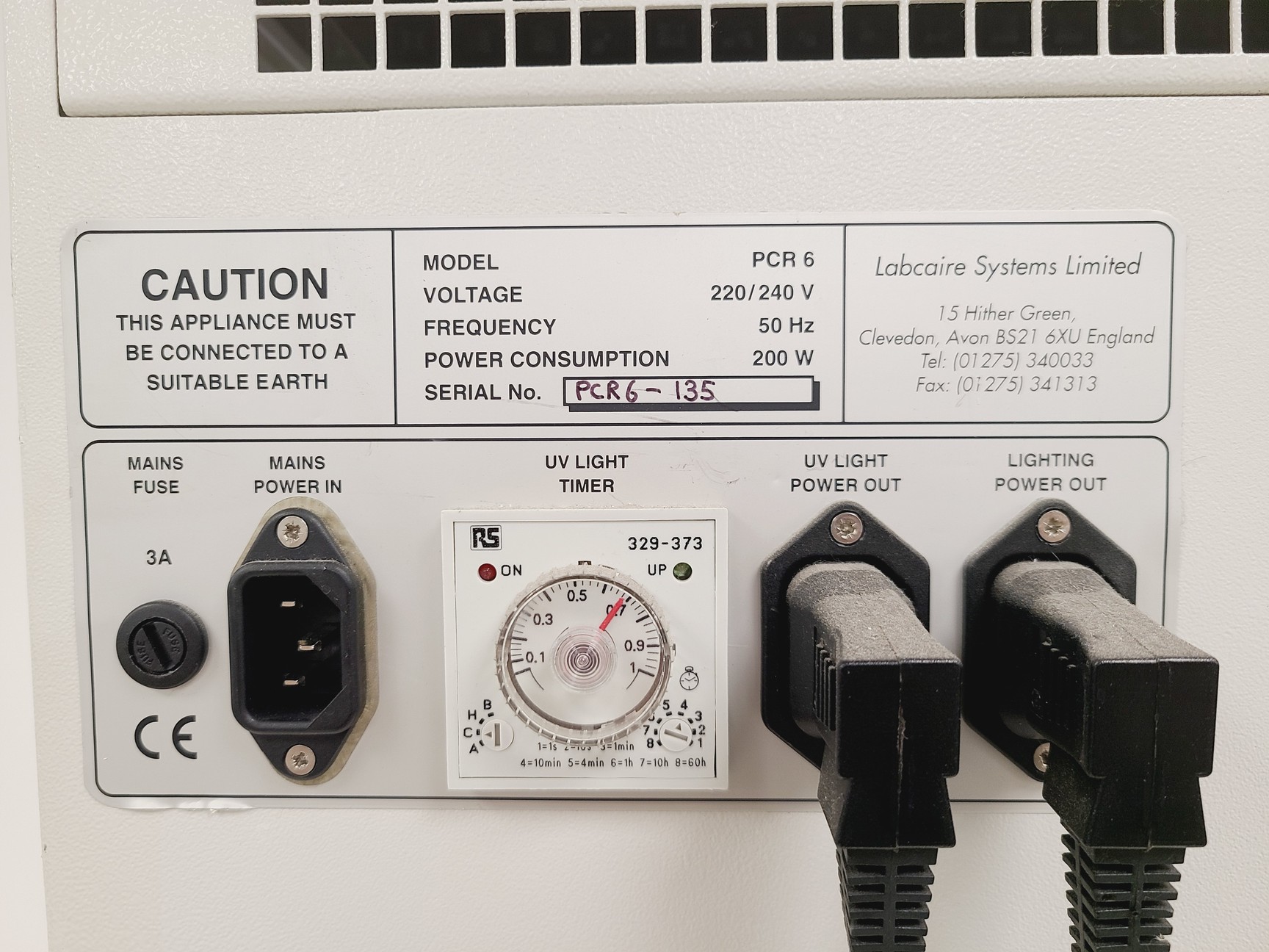 Image of Labcaire Systems PCR 6 Benchtop PCR Workstation UV Lab 