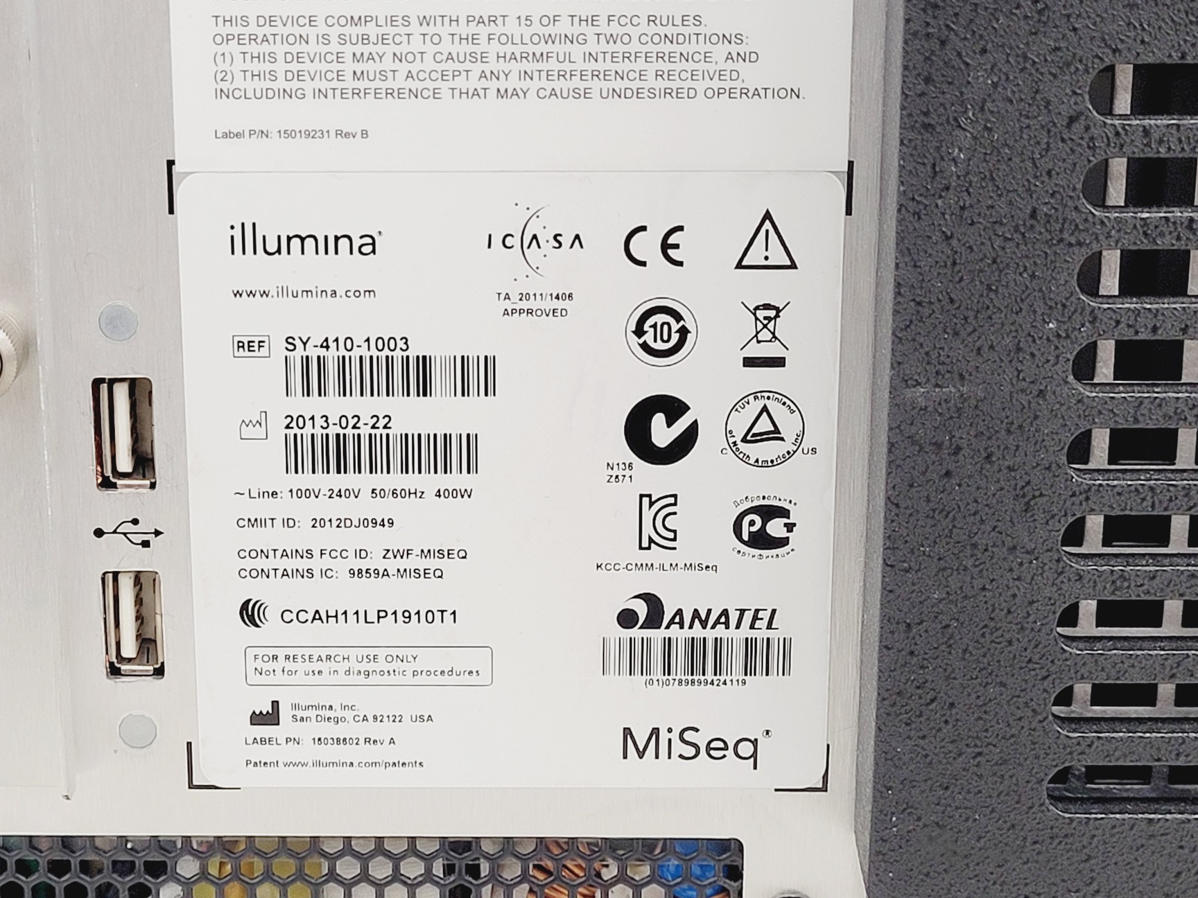 Image of Illumina MiSeq Next Generation DNA Sequencing System