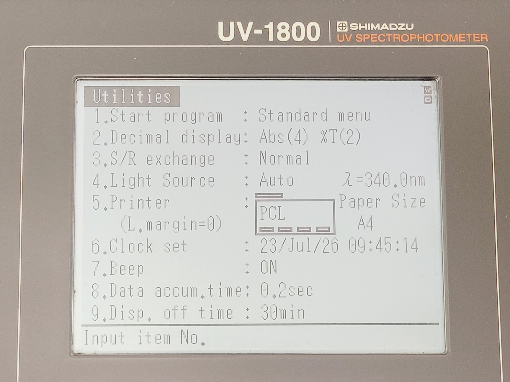 Image of Shimadzu UV-1800 UV Spectrophotometer w/ CPS-240A & CPS-Controller