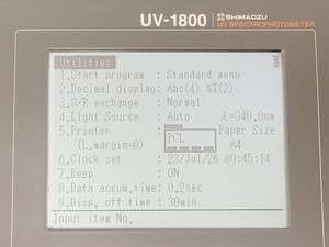 Thumbnail image of Shimadzu UV-1800 UV Spectrophotometer w/ CPS-240A & CPS-Controller