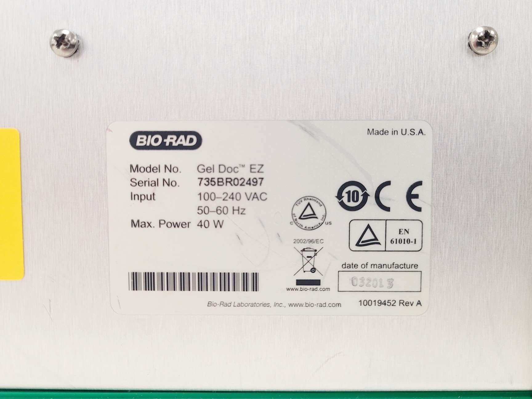 Image of Bio-Rad Gel Doc EZ Imager Gel Imaging System Lab