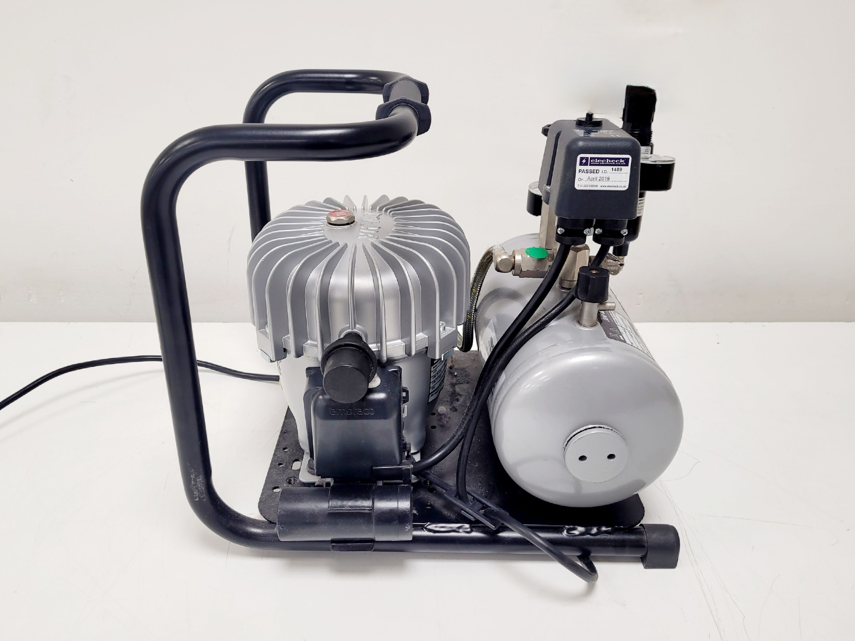 Image of TMC Anti-Vibration Table Model No. 63-530 with Jun-Air Model 3 Compressor/Pump