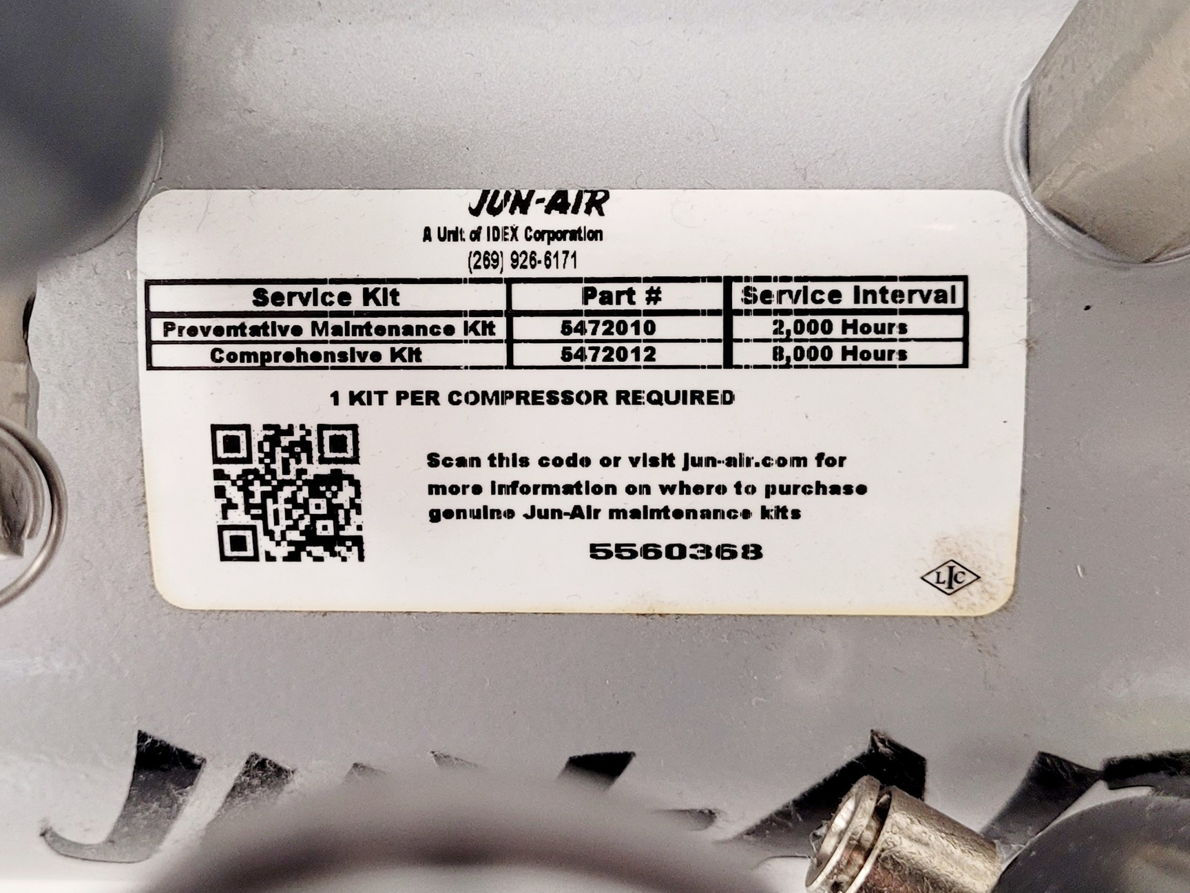 Image of TMC Anti-Vibration Table Model No. 63-530 with Jun-Air Model 3 Compressor/Pump