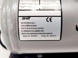 Thumbnail image of TMC Anti-Vibration Table Model No. 63-530 with Jun-Air Model 3 Compressor/Pump
