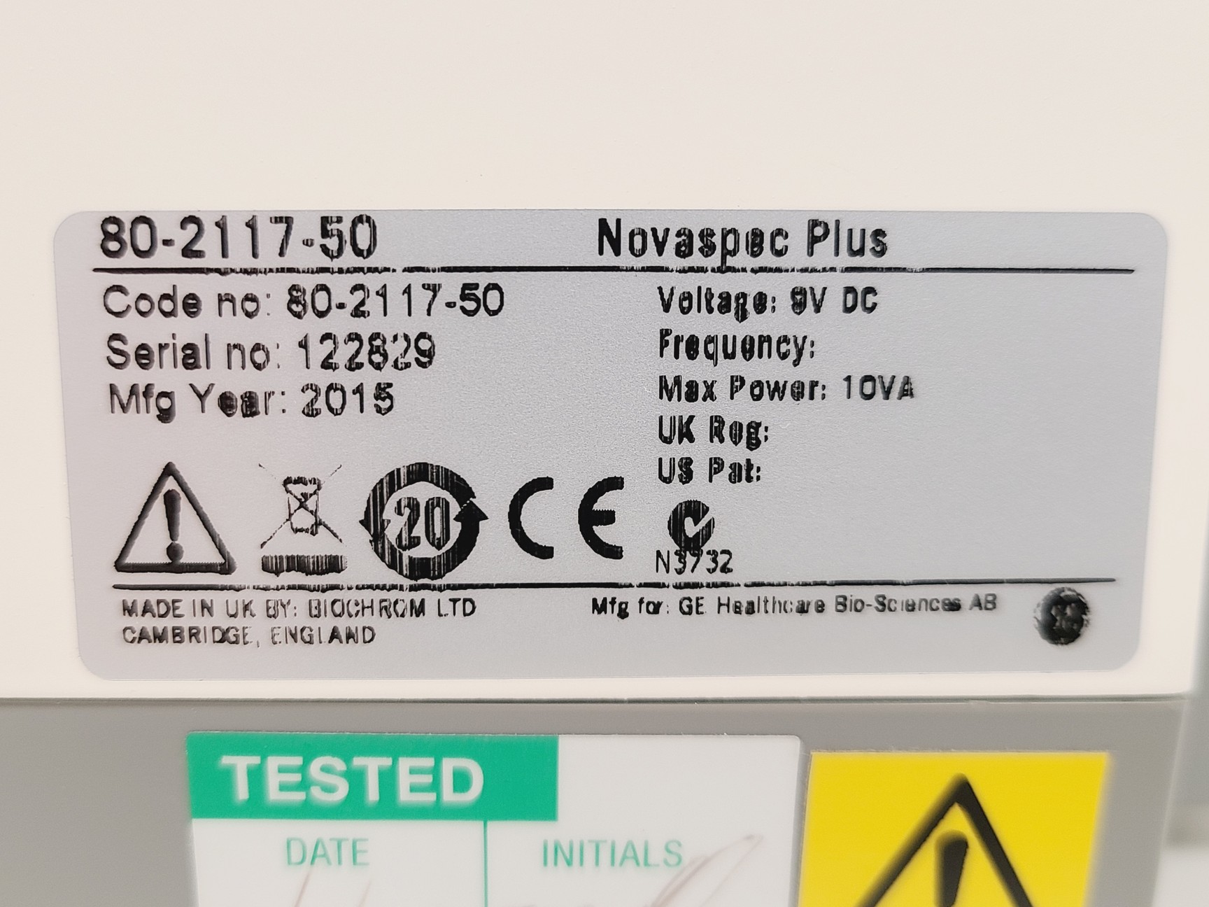 Image of Amersham Biosciences Novaspec Plus Visible Spectrophotometer