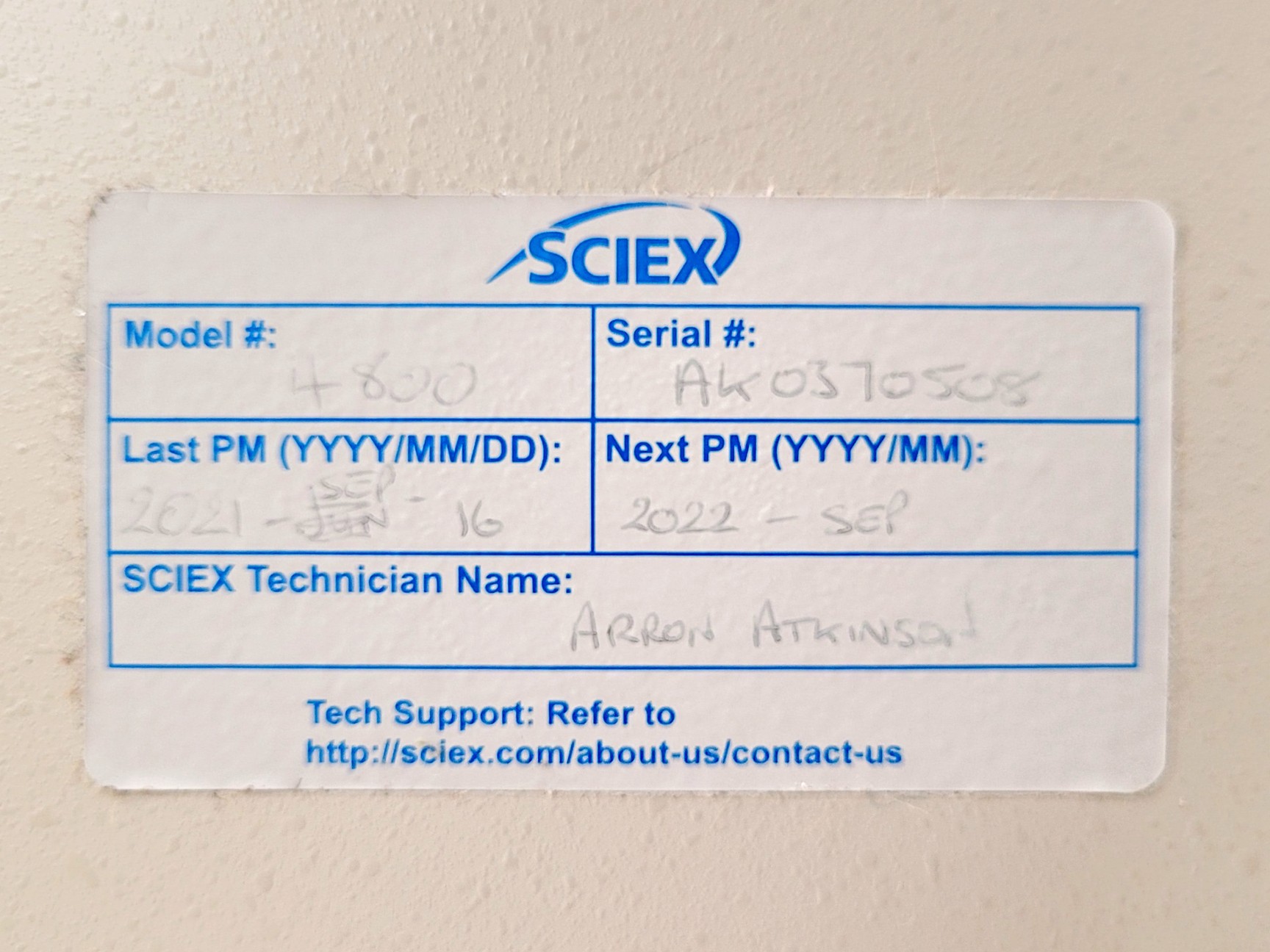 Image of AB Sciex 4800 MALDI TOF/TOF Analyser Mass Spectrometry System Lab