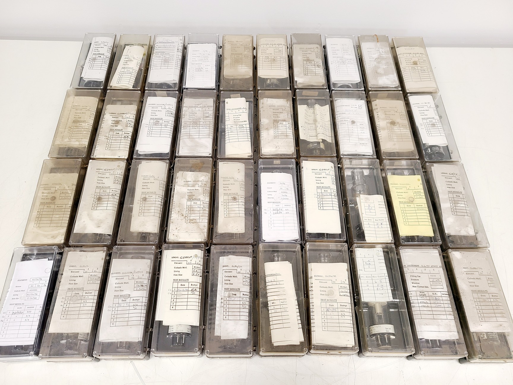 Image of Job Lot of 40 x S&J Juniper & Co Hollow Cathode Lamps - Various Elements