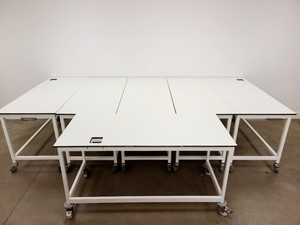 Image of Job Lot of 6 x White Trespa Laboratory Workbenches