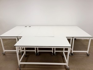 Image of Job Lot of 6 x Trespa Laboratory White Workbenches