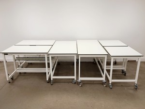 Image of Job Lot of 6 x Laboratory White Trespa Workbenches - Various Sizes