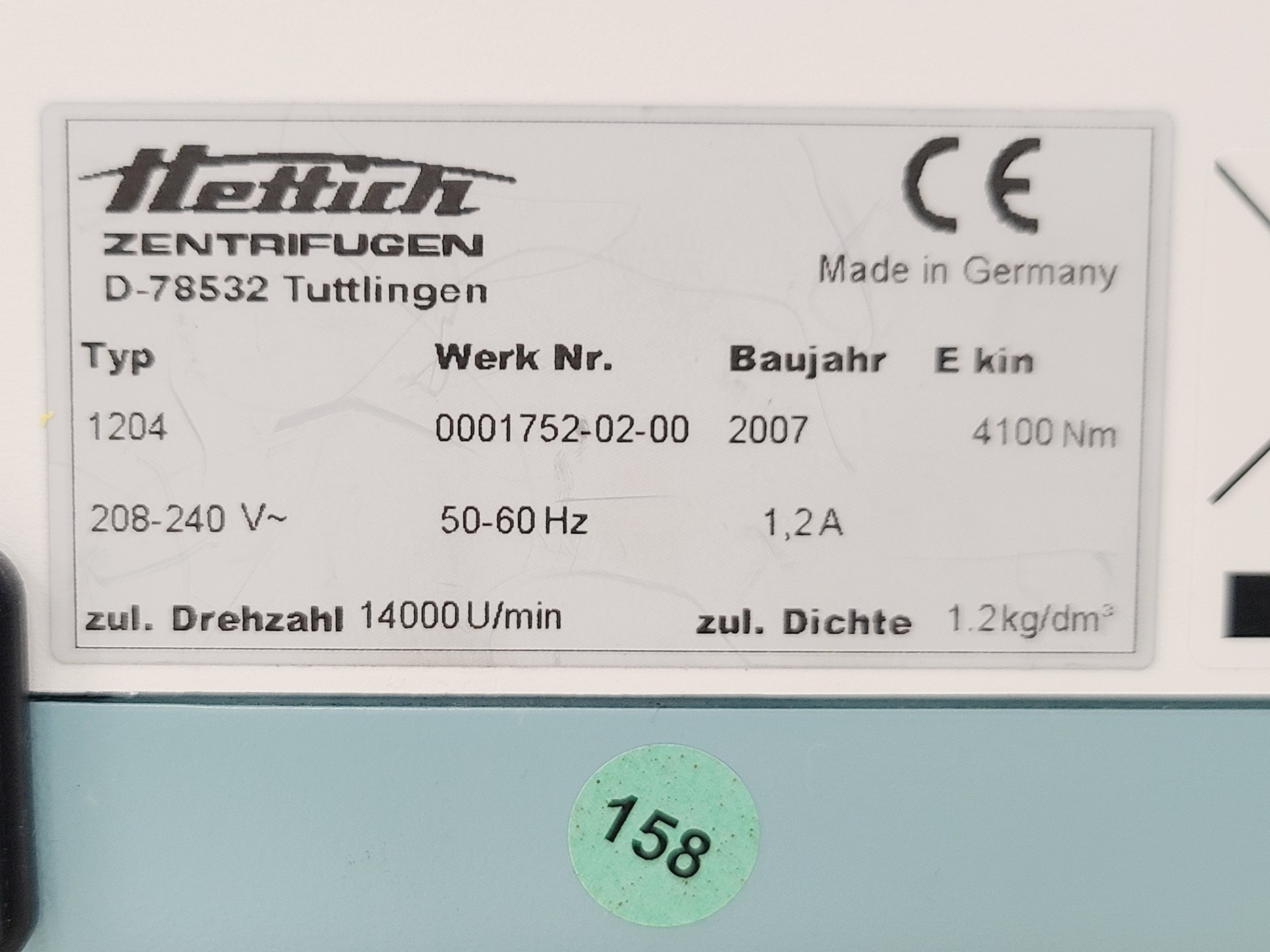 Image of Hettich Mikro 1204 Benchtop Centrifuge 14000RPM Lab